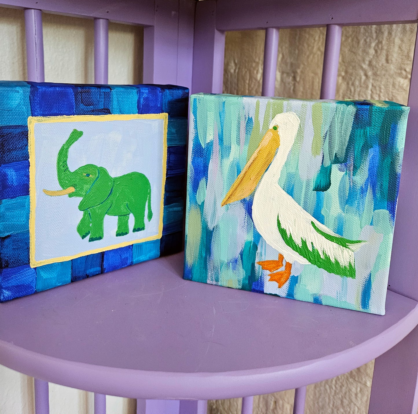 Pelican on Blue - Small Art