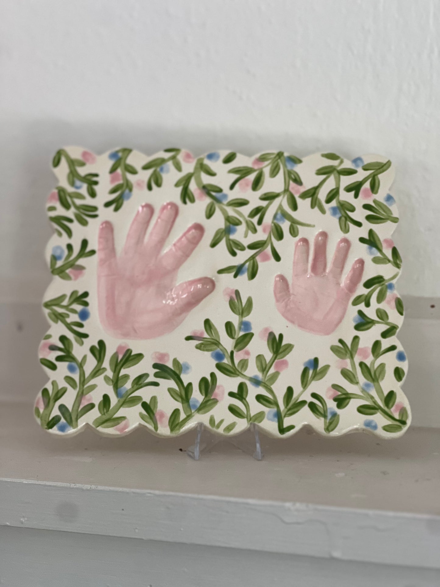 Scalloped Clay Imprint - Floral Vines