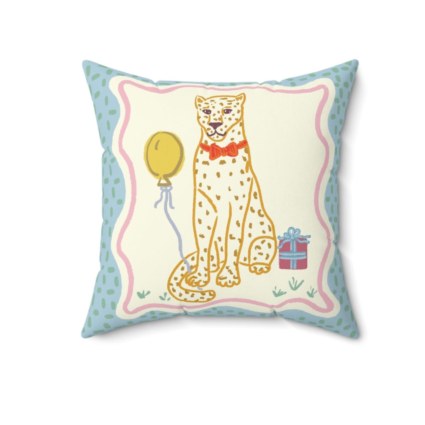 Whimsical Cheetah Pillow, Animal Party Series
