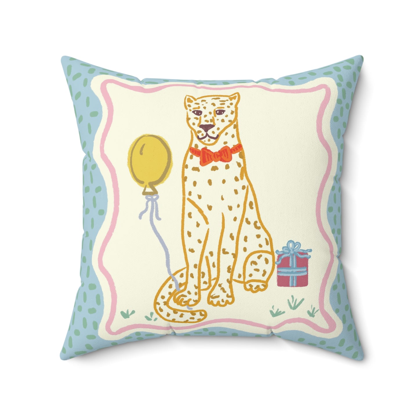 Whimsical Cheetah Pillow, Animal Party Series