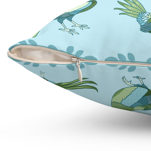 Pheasant Strut Pillow - Blue