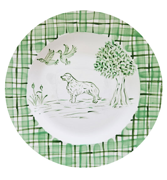 Sporting Dogs Collectible Plate - 11" Decorative Plate, Plate Wall, Hand Painted Plate
