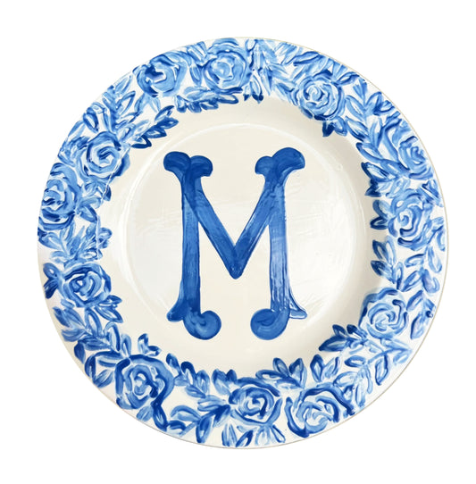 Keepsake Plate - Monogram Toile Border Design