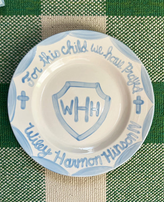 Keepsake Plate - Monogram Message With Scalloped Design