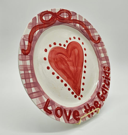 Valentine Sweets Plate - Heart and Bow Design