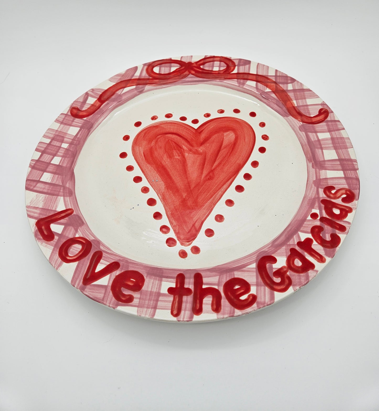 Valentine Sweets Plate - Heart and Bow Design
