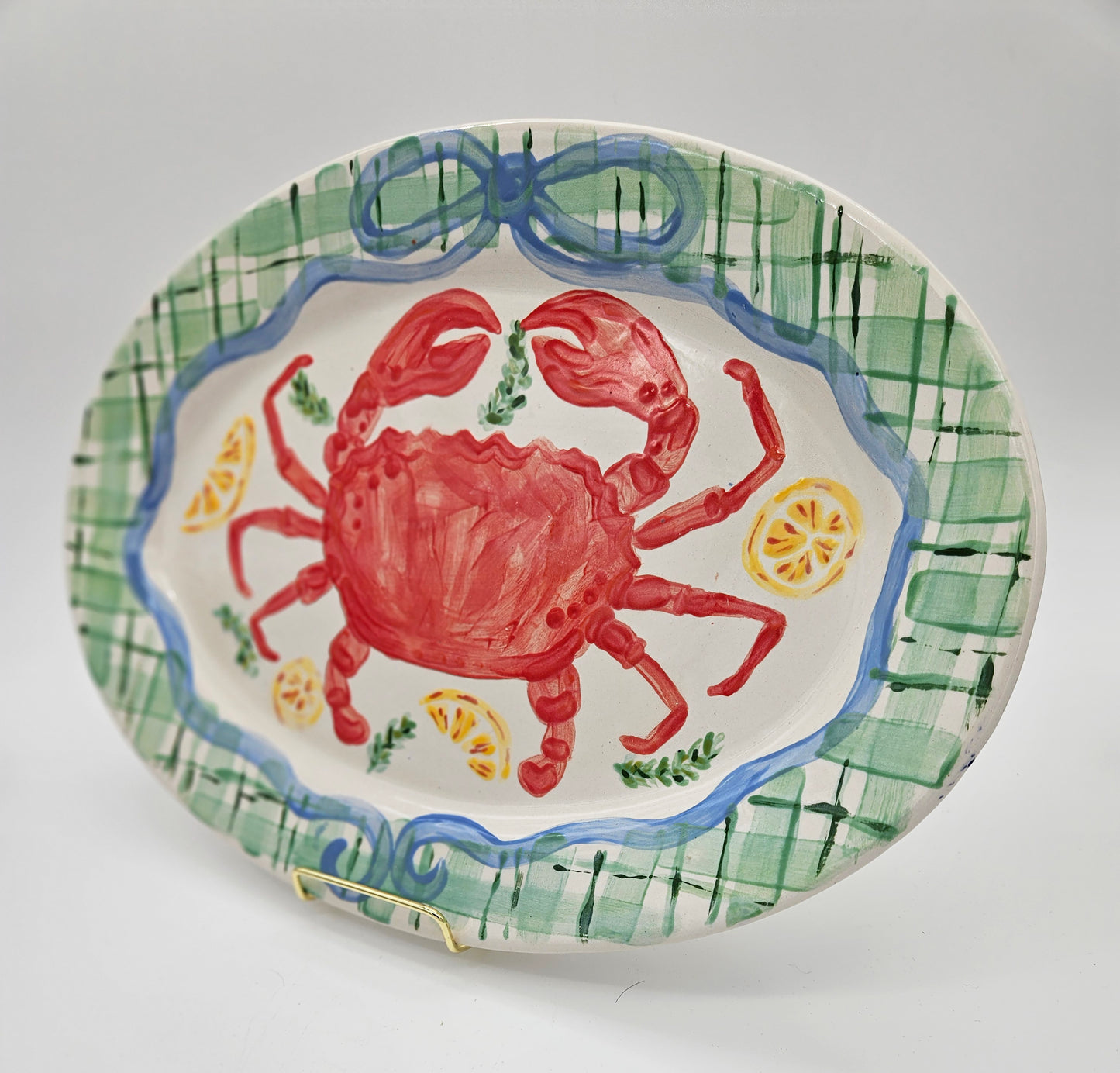 Handpainted Crab Platter 15"