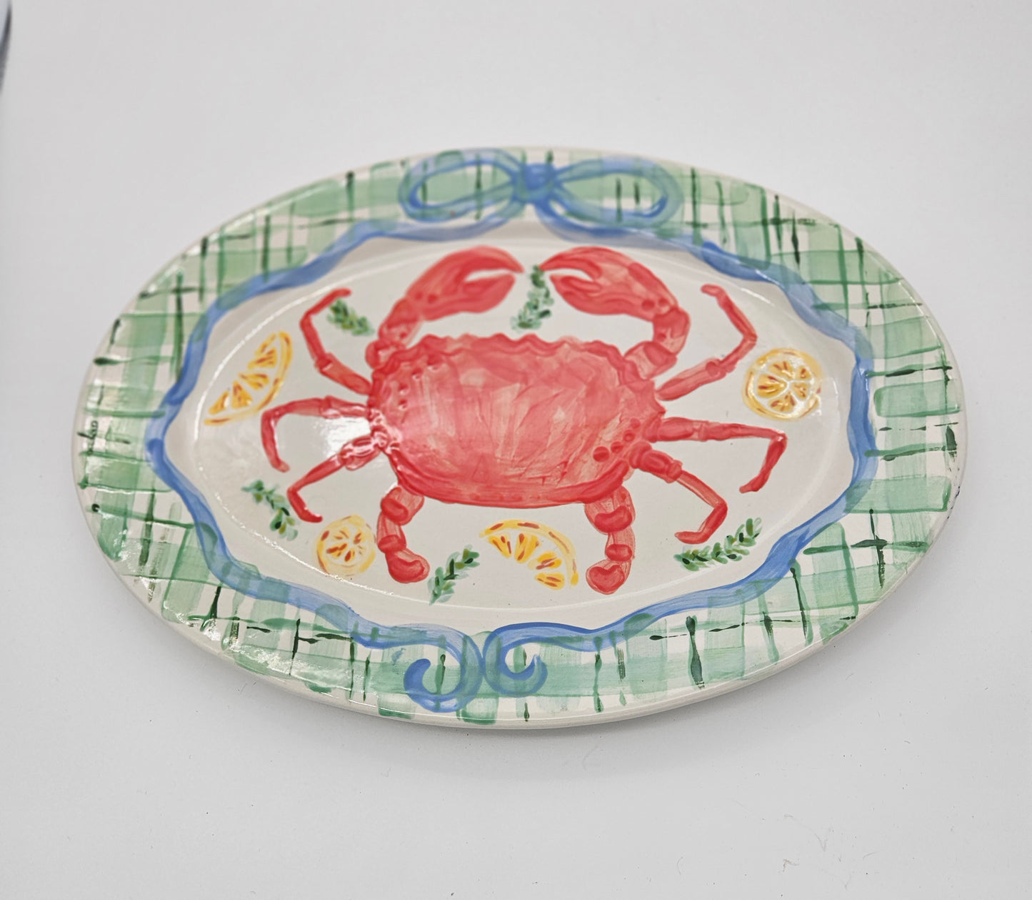 Handpainted Crab Platter 15"