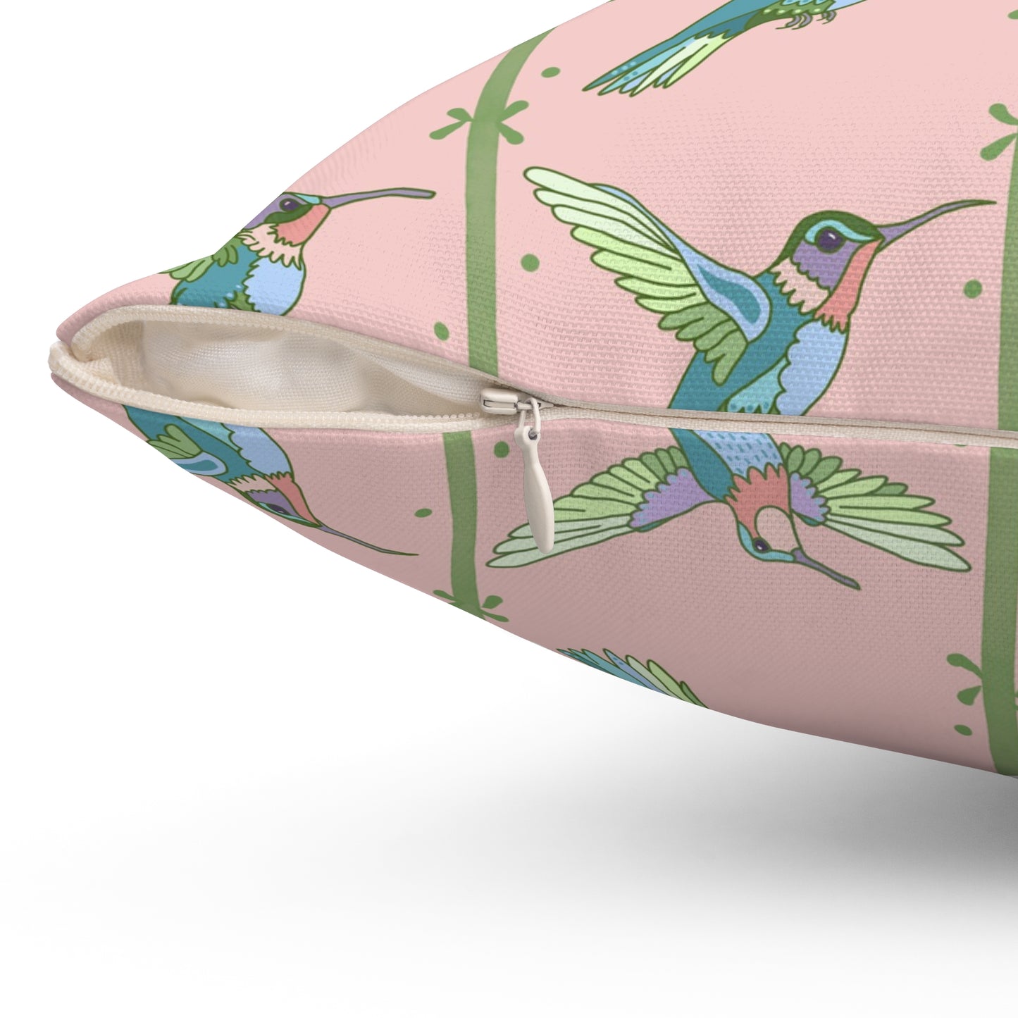 Hummingbird Morning Throw Pillow - Pink