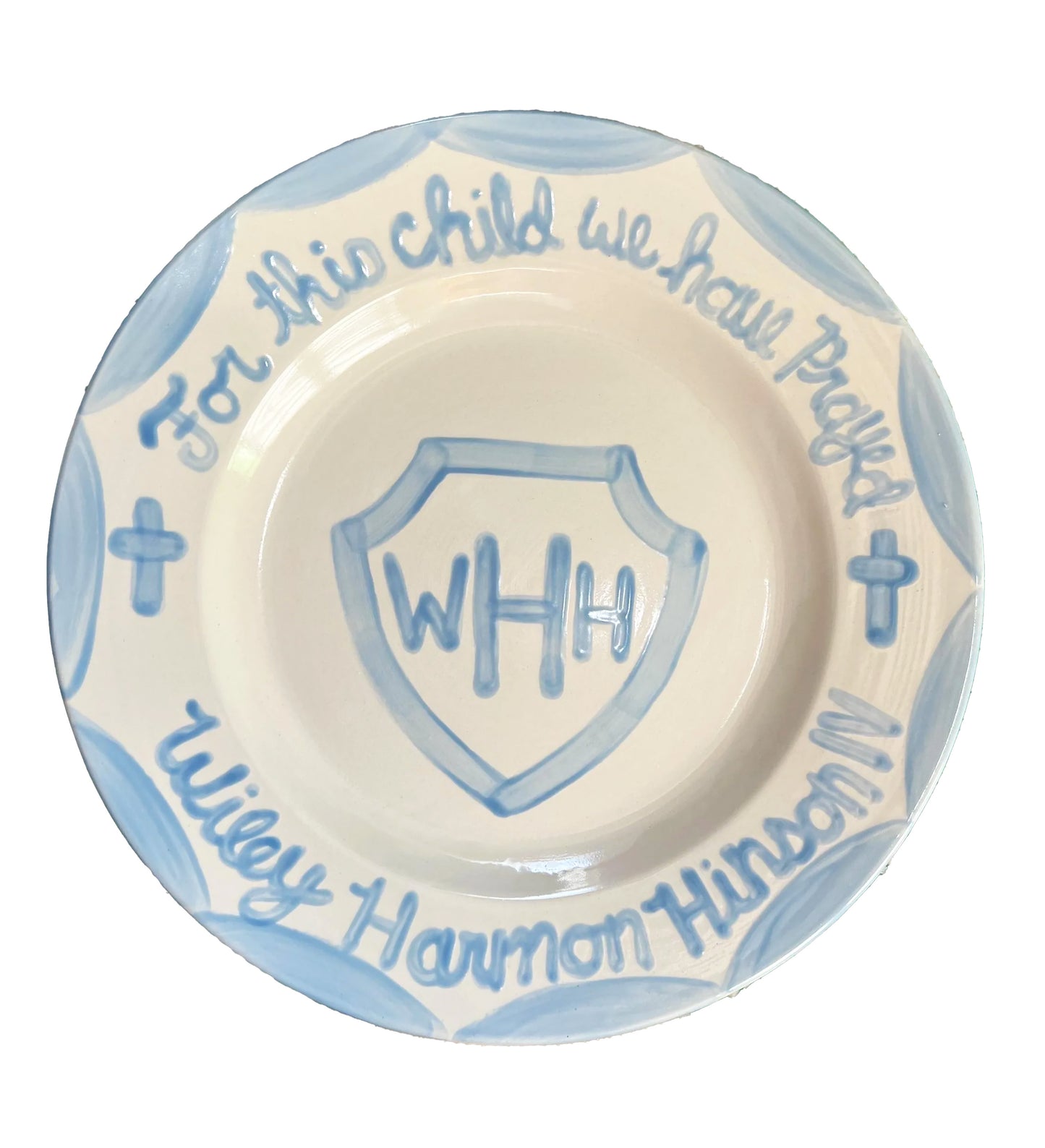 Keepsake Plate - Monogram Message With Scalloped Design