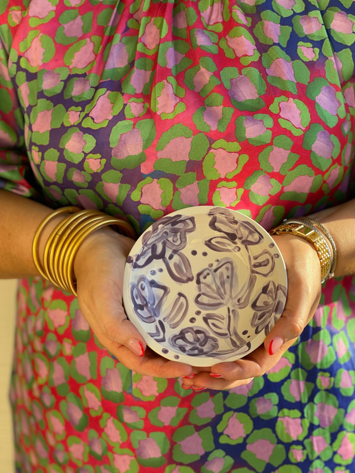 Lavender Floral Hand Painted Ring Dish