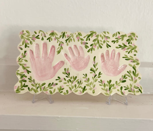 Scalloped Clay Imprint - Floral Vines