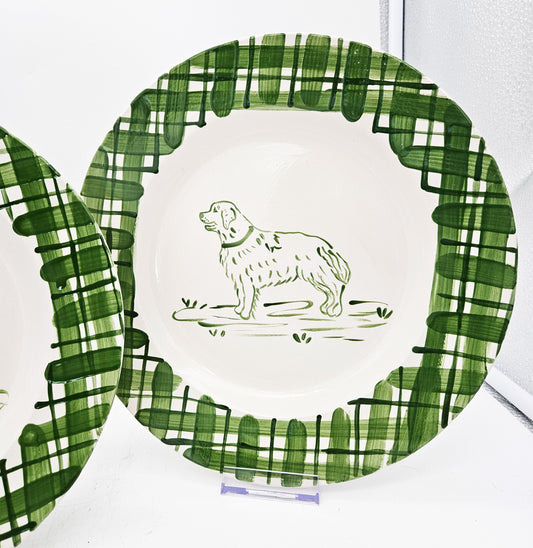 Sporting Dogs Collectible Plate - 11" Decorative Plate, Plate Wall, Hand Painted Plate