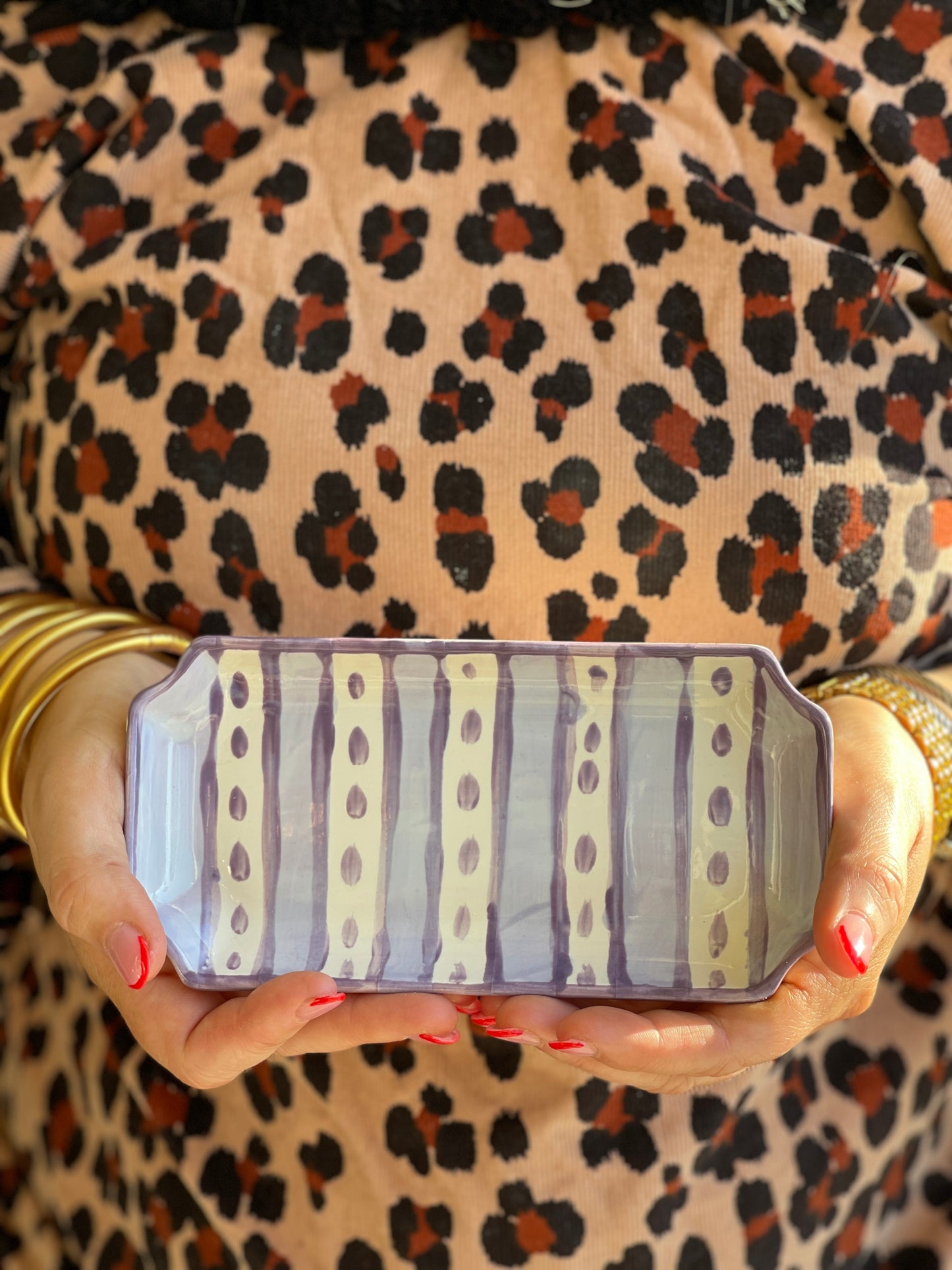 Signature Stripe Catch All Tray- Lavender