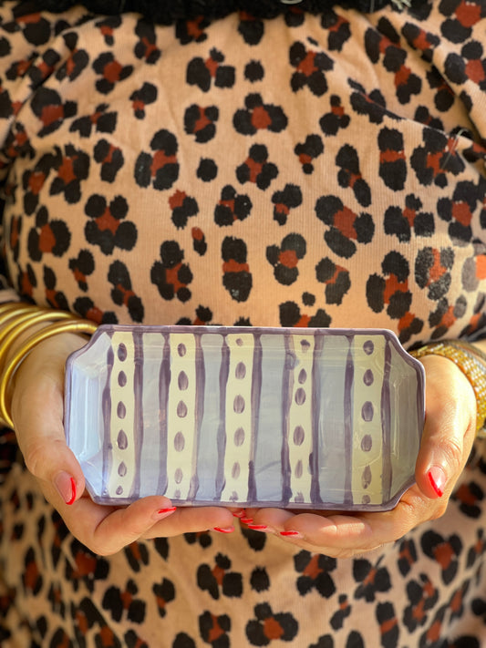 Signature Stripe Catch All Tray- Lavender