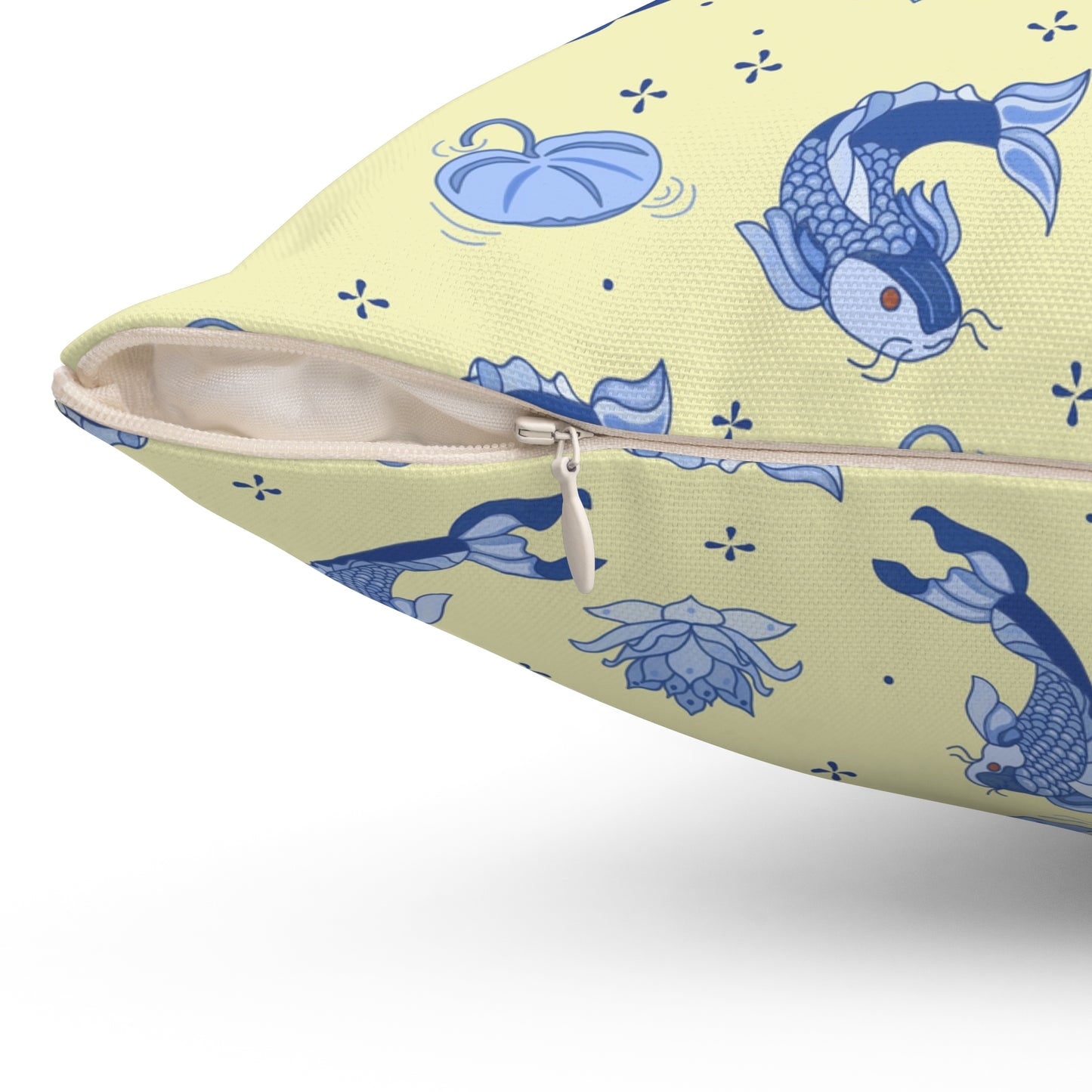Koi Pond Throw Pillow - Yellow