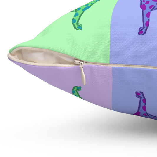 Colorful Dog Accent Pillow, Dog Mom Gift, Art Pillow