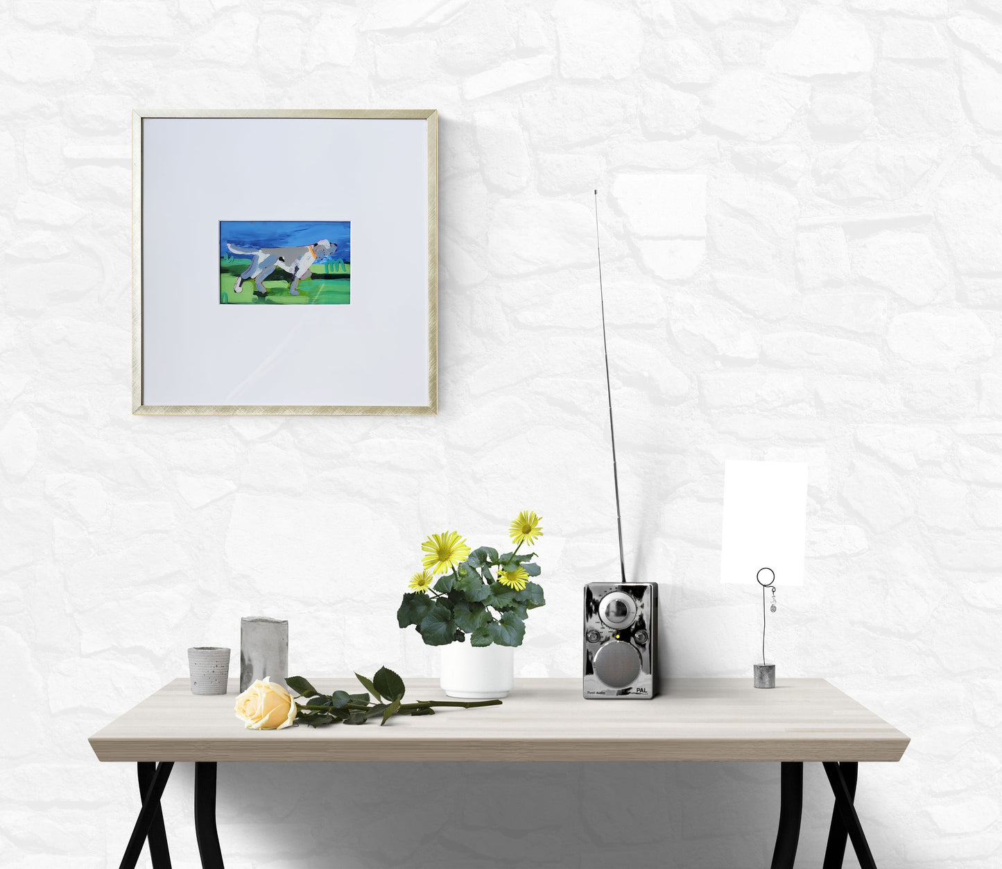 Grey Pointer Dog - Original Painting