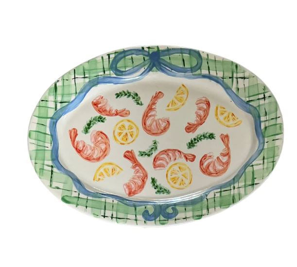 Handpainted Shrimp Platter 15"