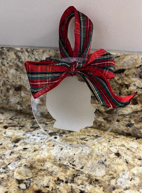 Clear silhouette ornament