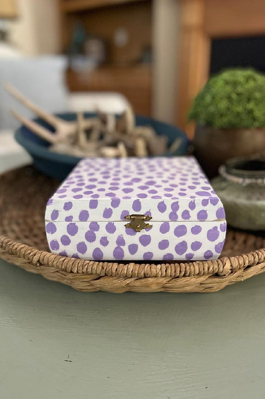 Handpainted Wooden Box With Dots