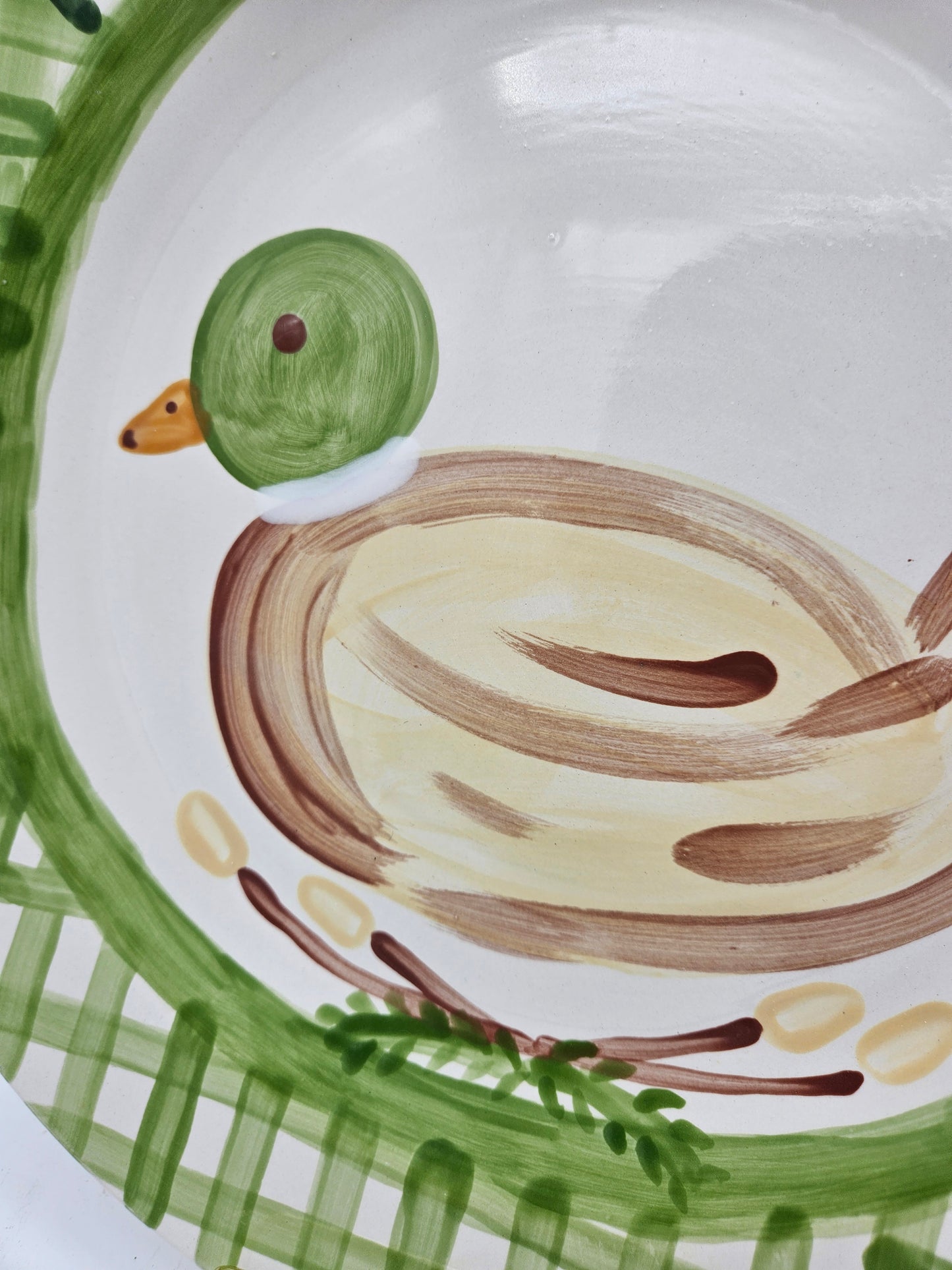 Birthday Plate - Gingham Mallard Design