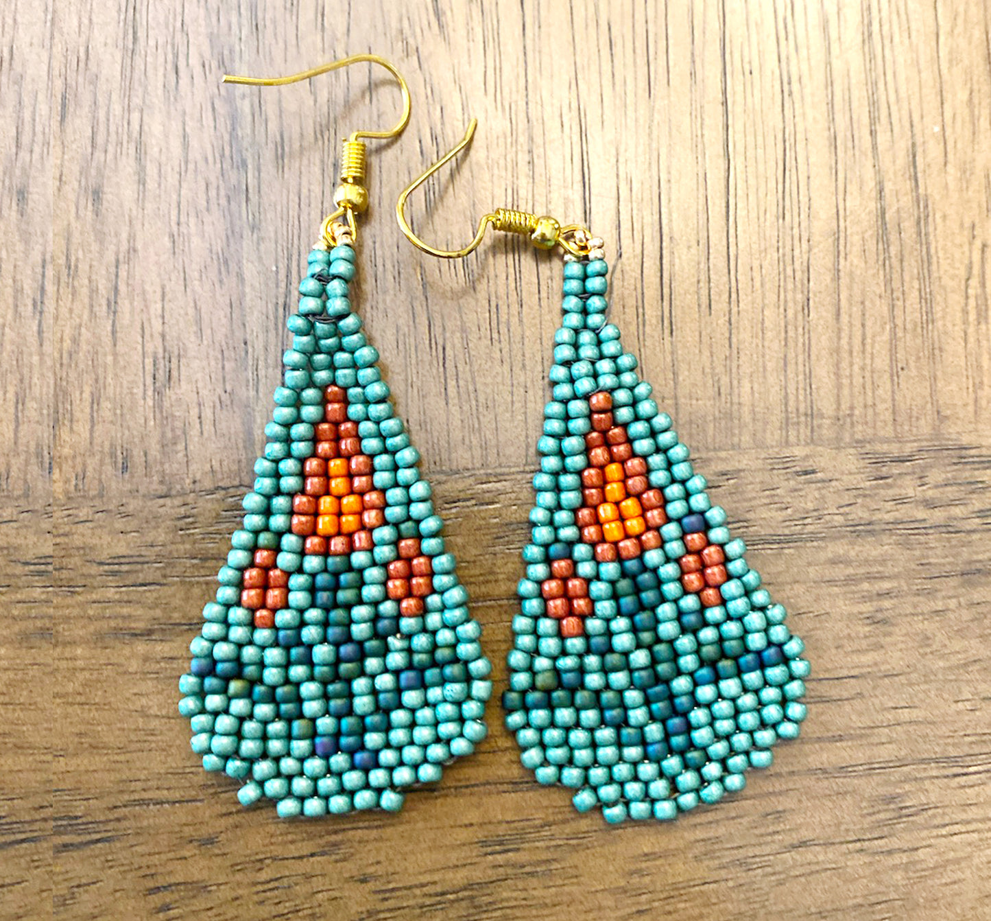 Blue Tulip Teardrop Earrings by Georgia Lee
