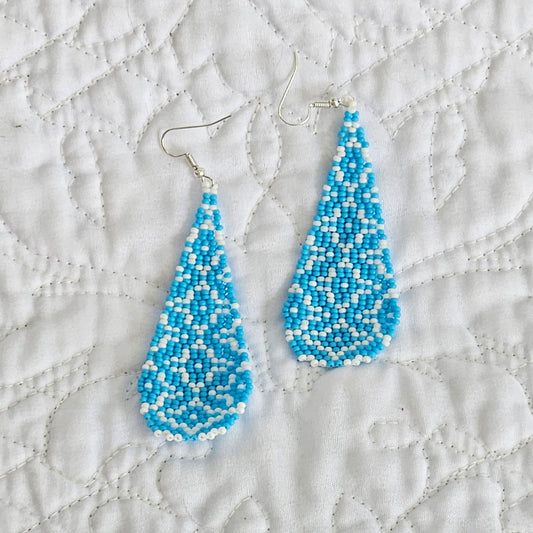 Blue Chinoiserie Inspired Beaded Earrings by Georgia Lee