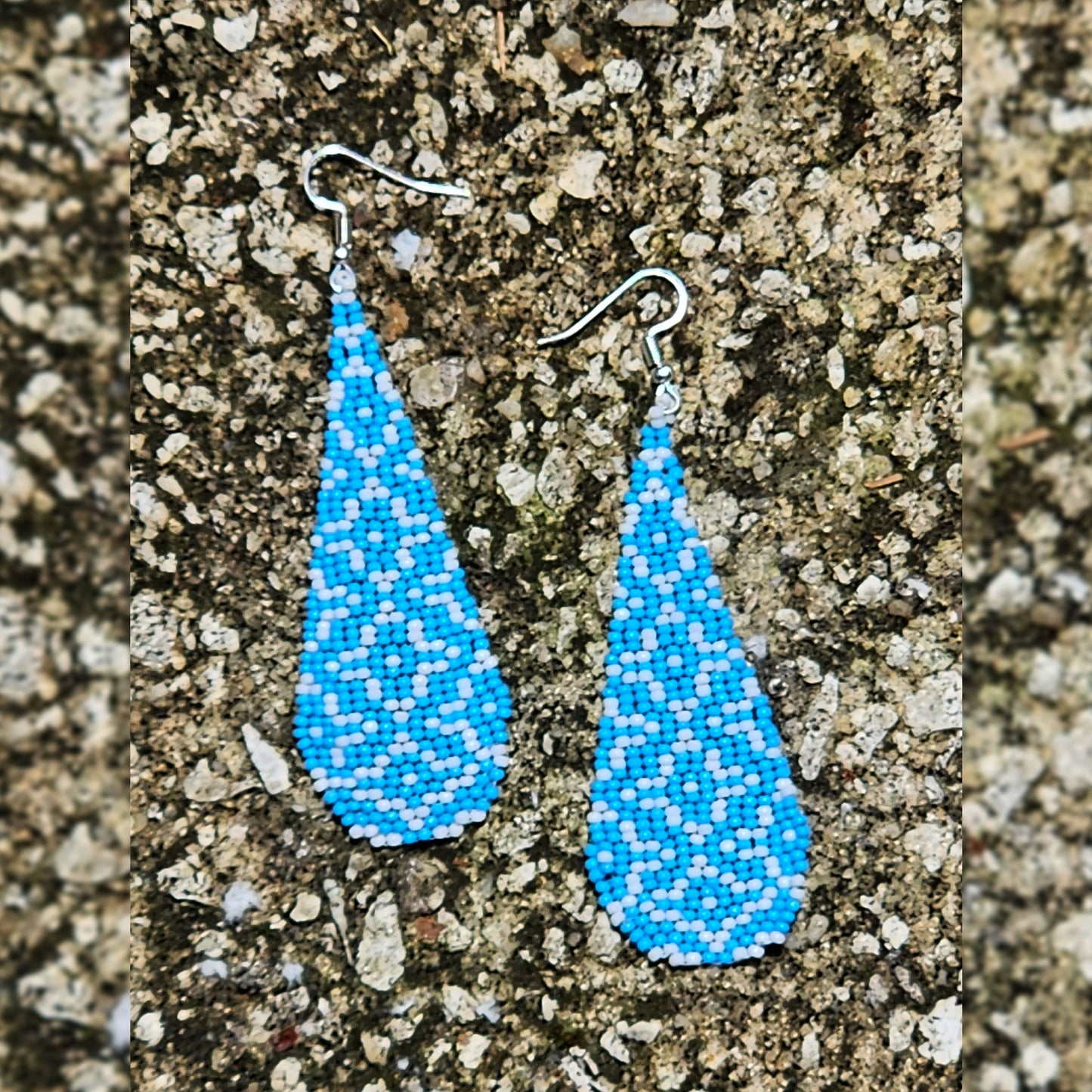 Blue Chinoiserie Inspired Beaded Earrings by Georgia Lee