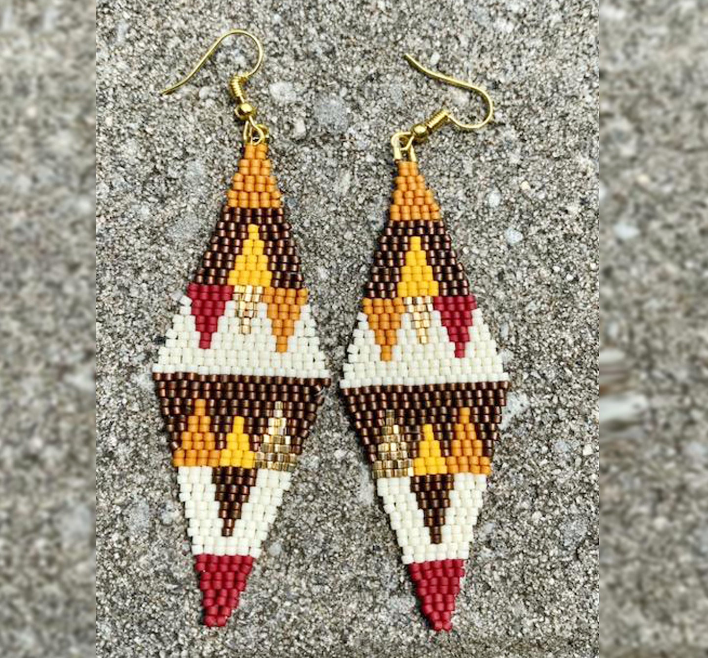 Autumn Leaves Diamond Shaped Earrings by Georgia Lee