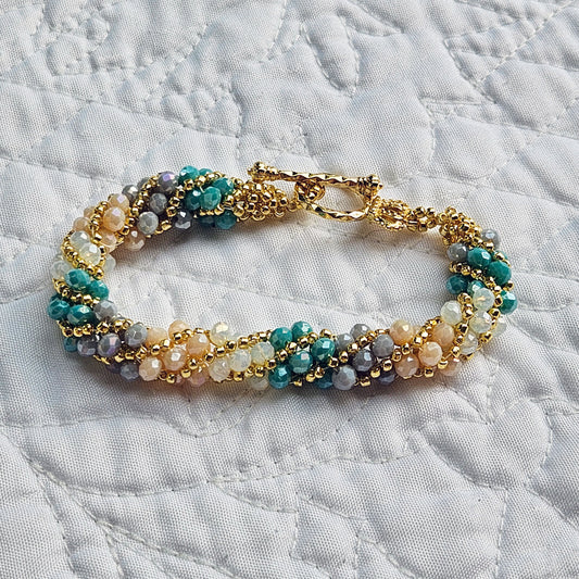 Pastel Dream Swirl Beaded Bracelet by Georgia Lee
