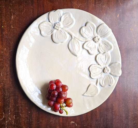 Dogwood Days Platter 12" - Artisan Pottery