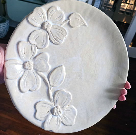 Dogwood Days Platter 12" - Artisan Pottery