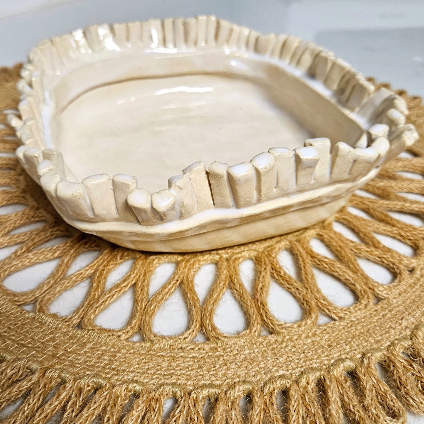 Fringed Bowl 7" - Artisan Pottery