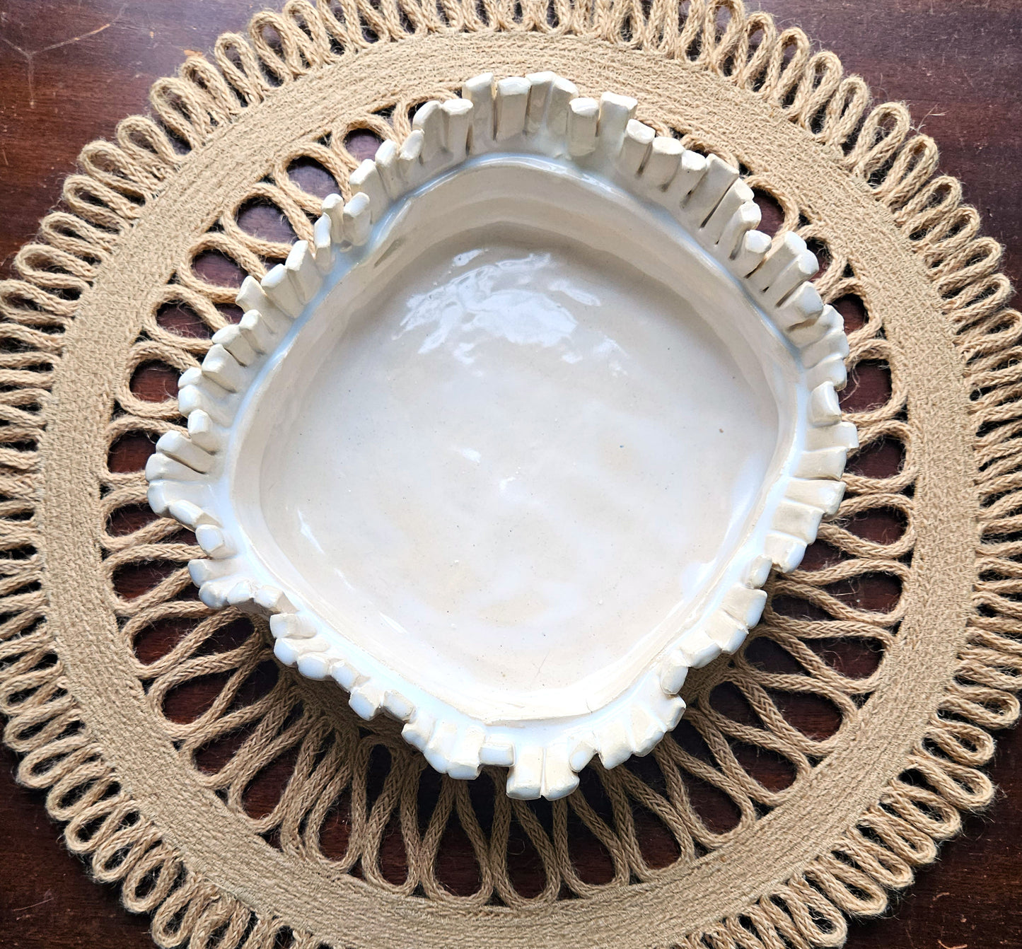 Fringed Bowl 7" - Artisan Pottery