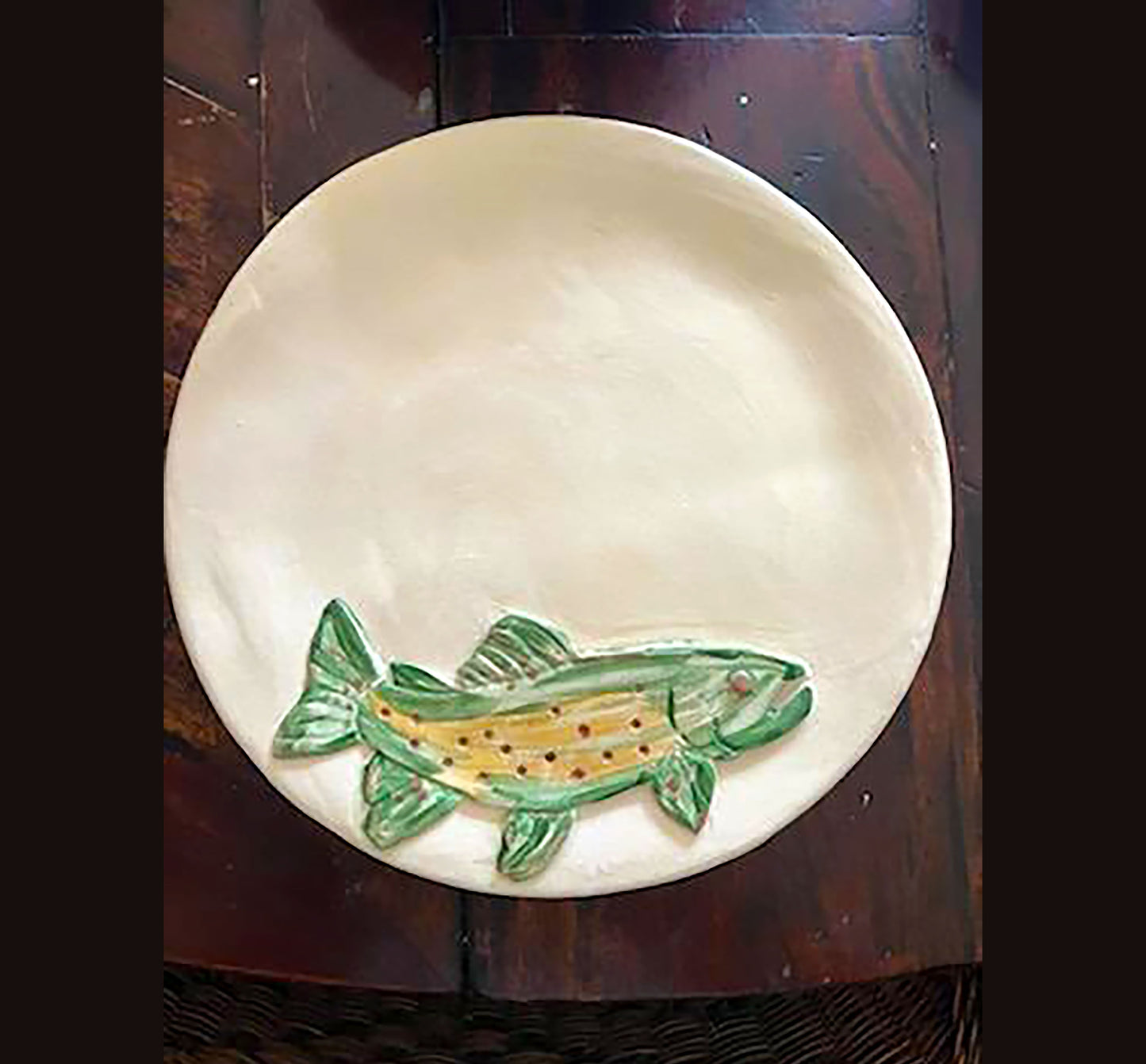 Lake Trout Serving Platter 12" - Artisan Pottery