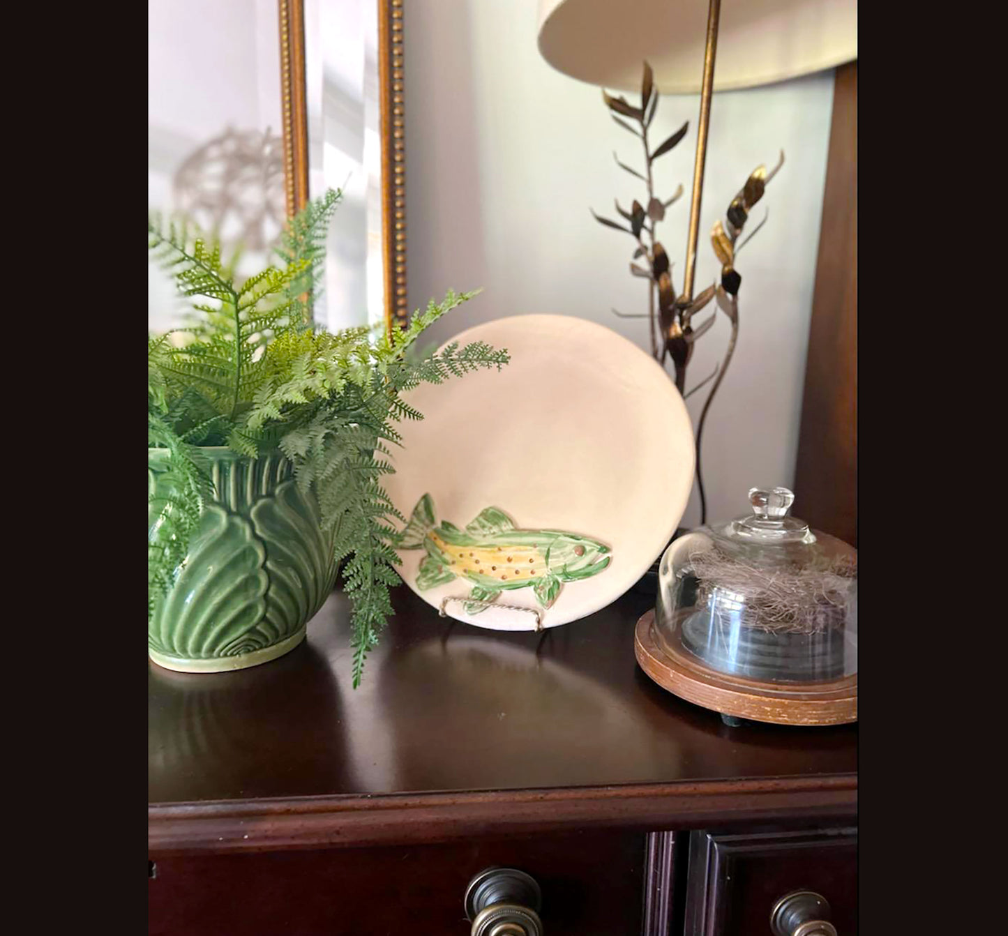 Lake Trout Serving Platter 12" - Artisan Pottery