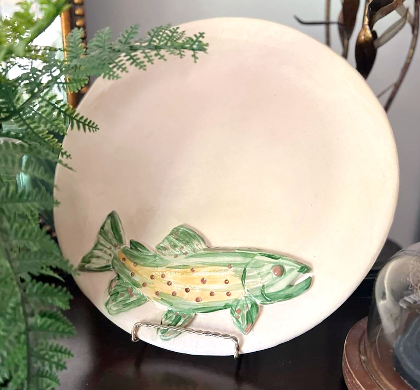 Lake Trout Serving Platter 12" - Artisan Pottery