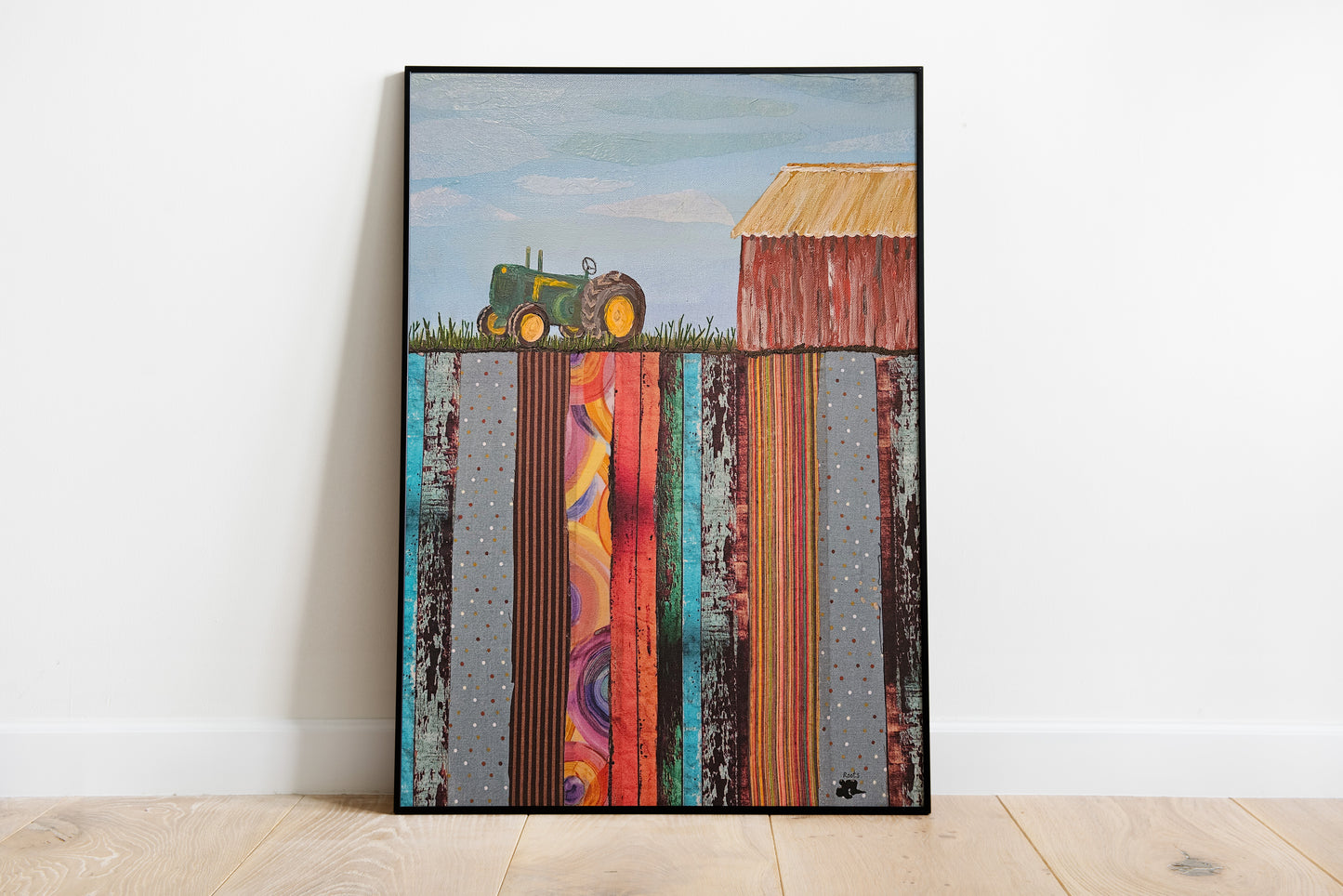 Roots Series - Mixed Media Canvas - Tractor by Red Shed
