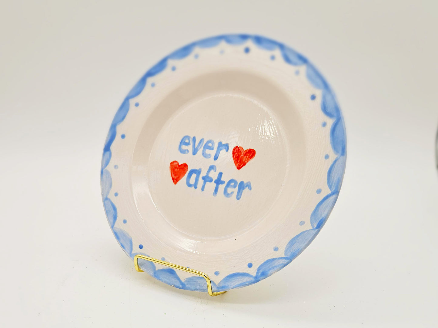 Sweetheart Plate - Ever After, Valentine, Hand Painted Plate, Anniversary Gift, Wedding Gift