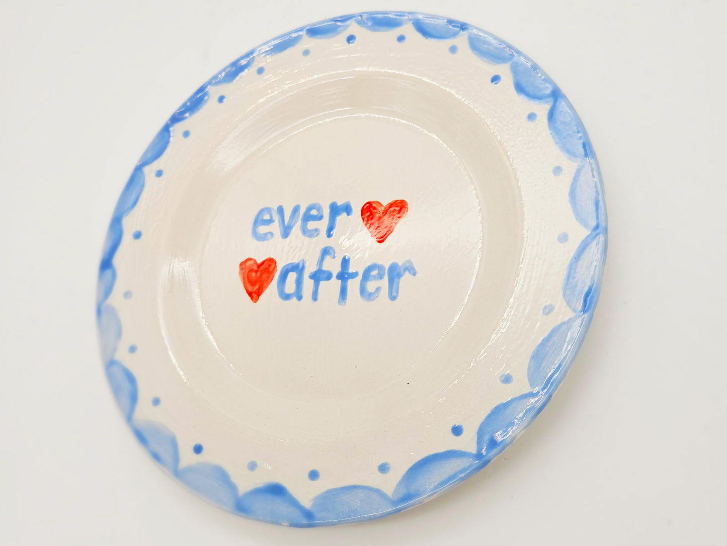 Sweetheart Plate - Ever After, Valentine, Hand Painted Plate, Anniversary Gift, Wedding Gift