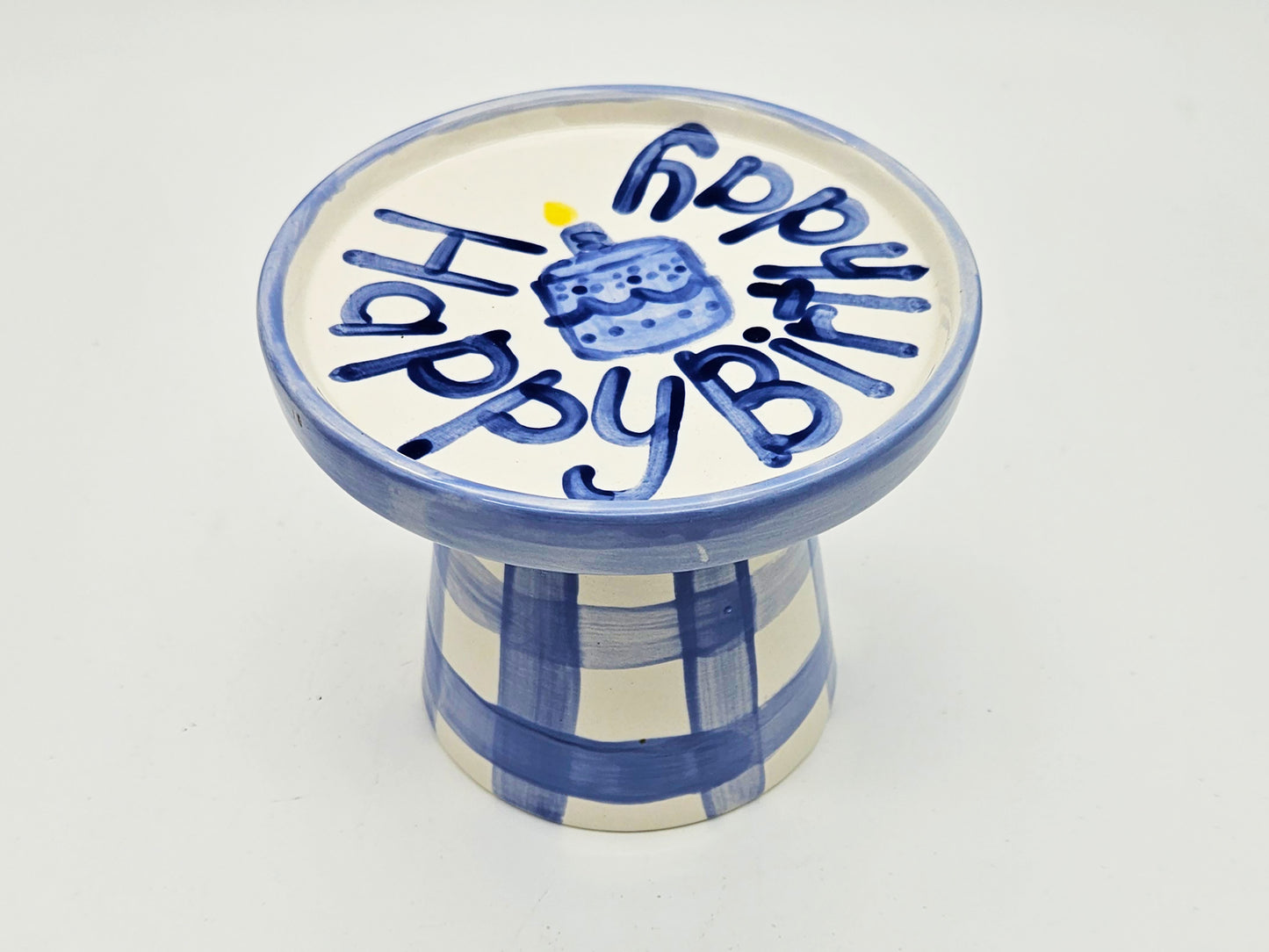 Birthday Smash Cake Pedestal - Cake Gingham, Smash Cake Stand, Personalized