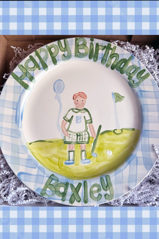 Birthday Plate Portrait Golf Outing