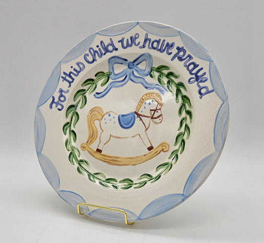Rocking Horse Plate 11" - Blue