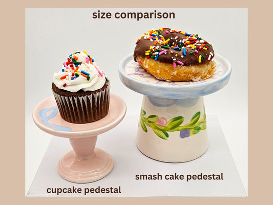 Birthday Smash Cake Pedestal - Cupcake Gingham, Smash Cake Stand, Personalized