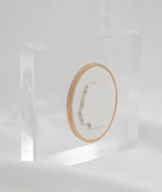 Lucite Block Mounted Intaglio Silhouette