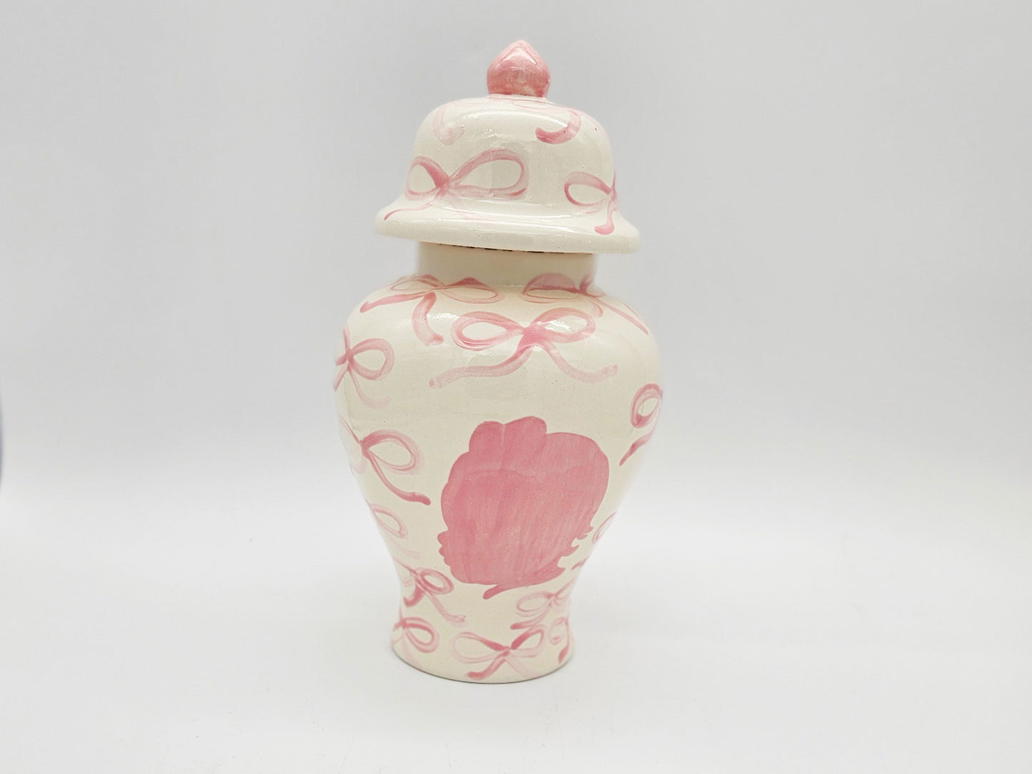 Silhouette Ginger Jar - Bows Design - 12"