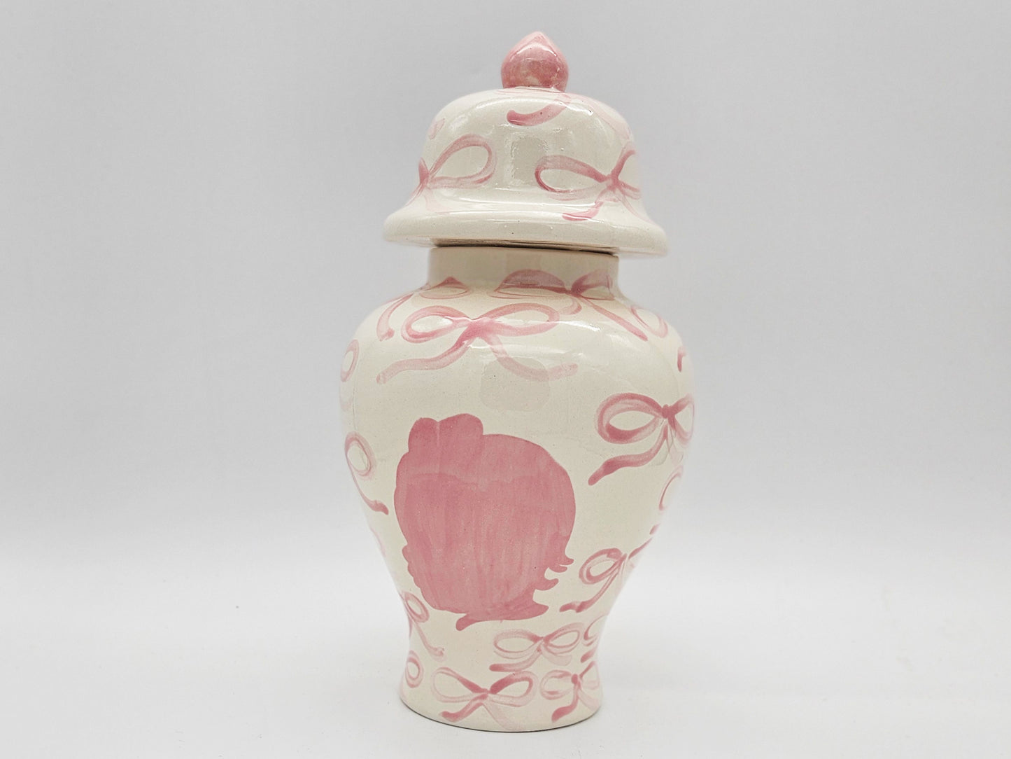 Silhouette Ginger Jar - Bows Design - 12"