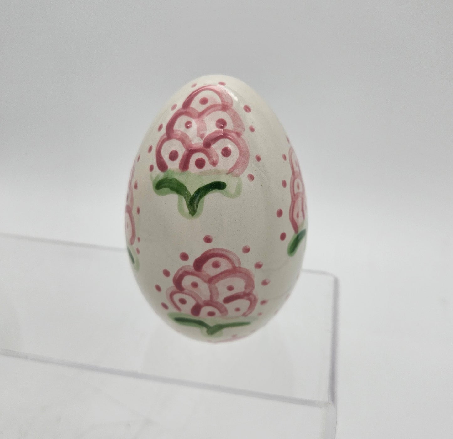 Set of 3 Hand Painted Ceramic Eggs - Pinks