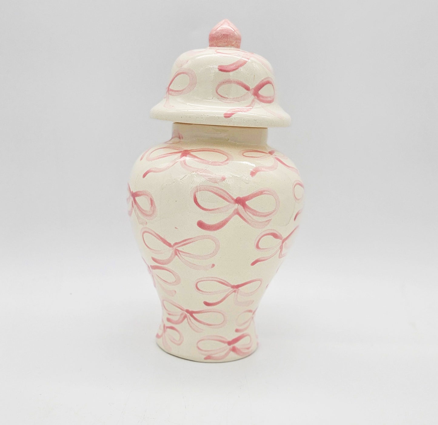 Silhouette Ginger Jar - Bows Design - 12"